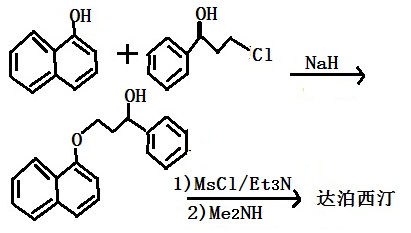 以(s)-3-氯苯丙醇为原料合成达泊西汀的路线